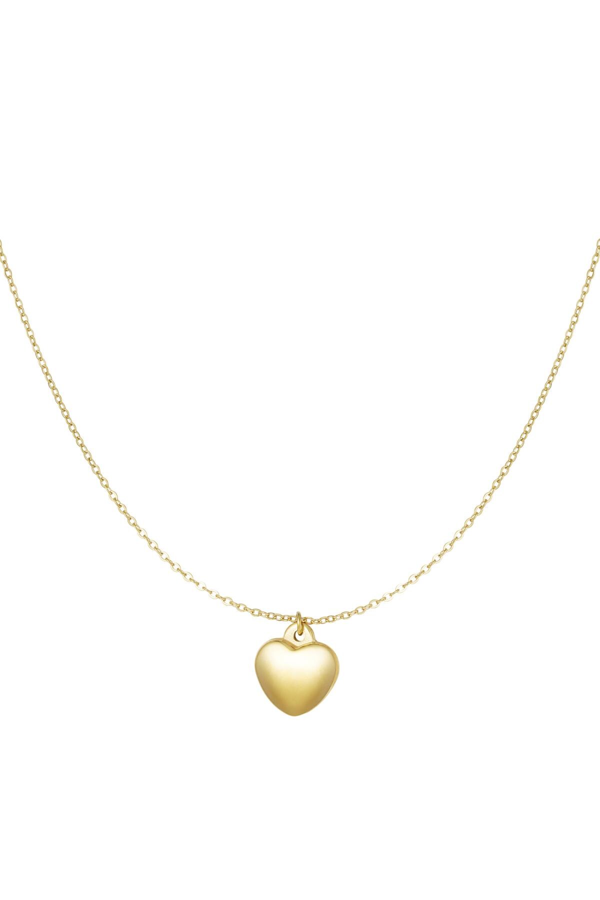 Necklace with heart Gold Stainless Steel h5 