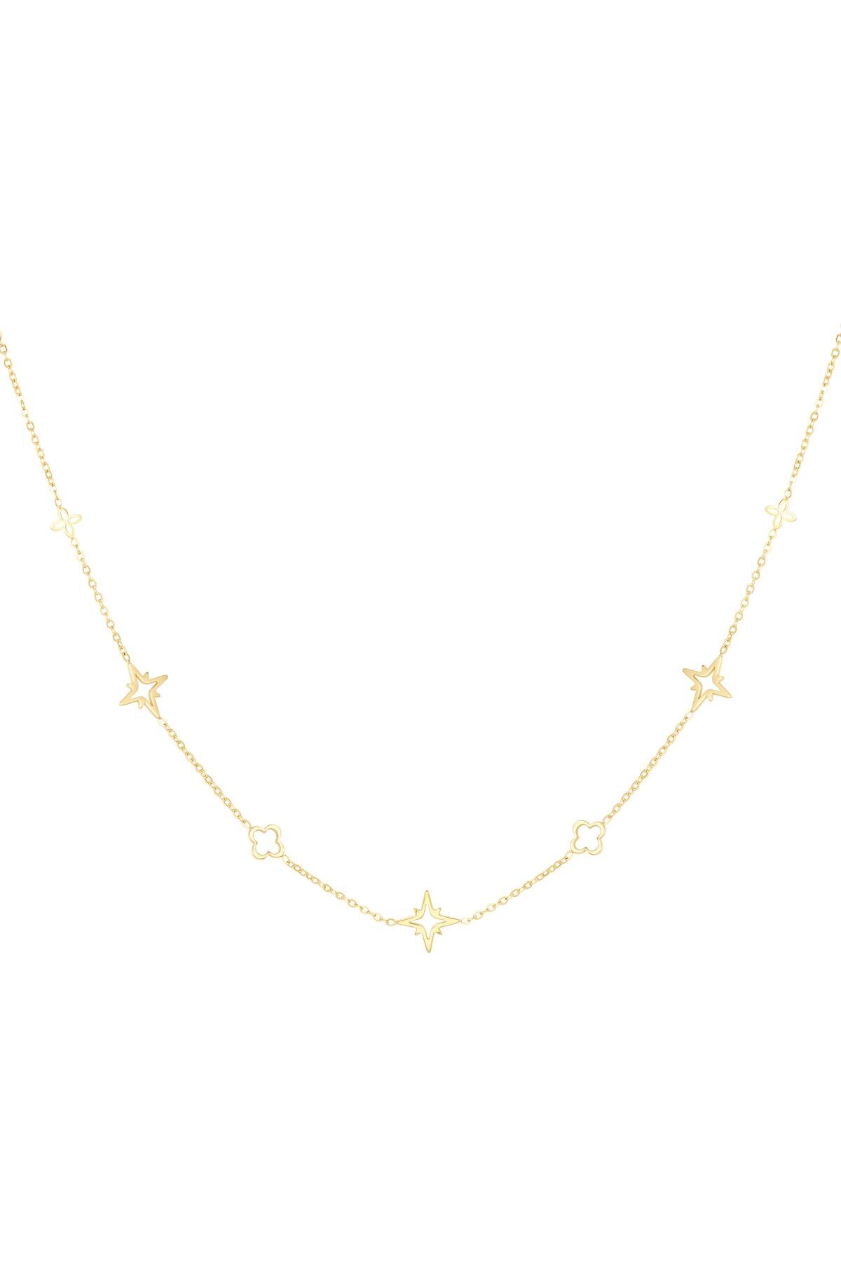 Necklace with charms Gold Stainless Steel h5 