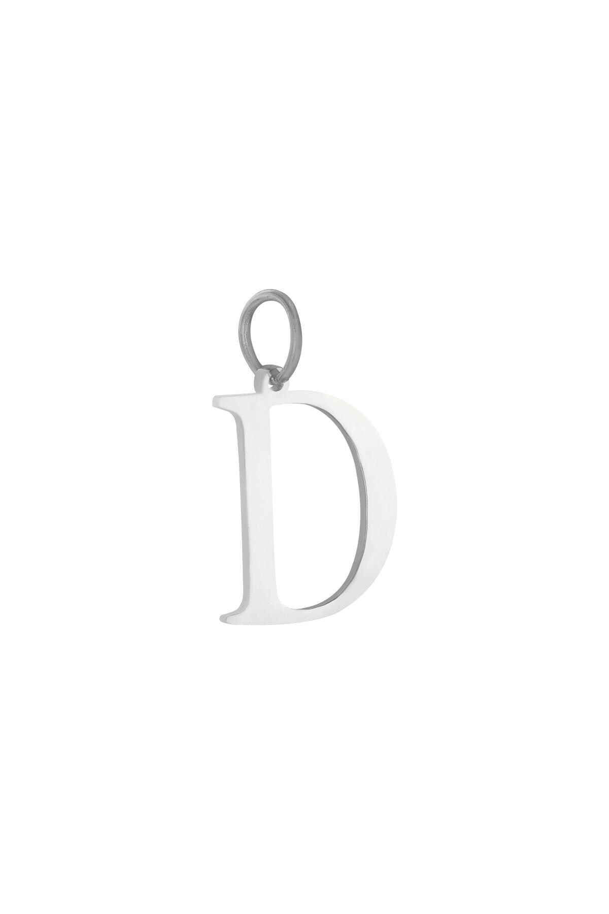 Colore argento / Charm D Silver Stainless Steel Immagine9