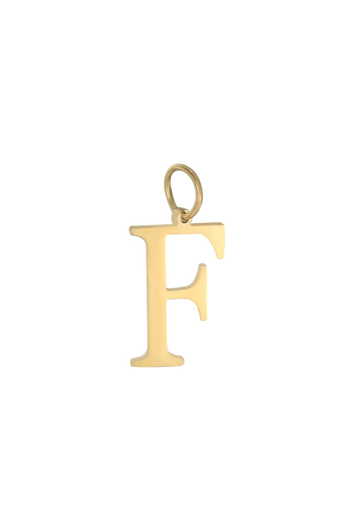 Colore oro / Charm F Gold Stainless Steel Immagine41