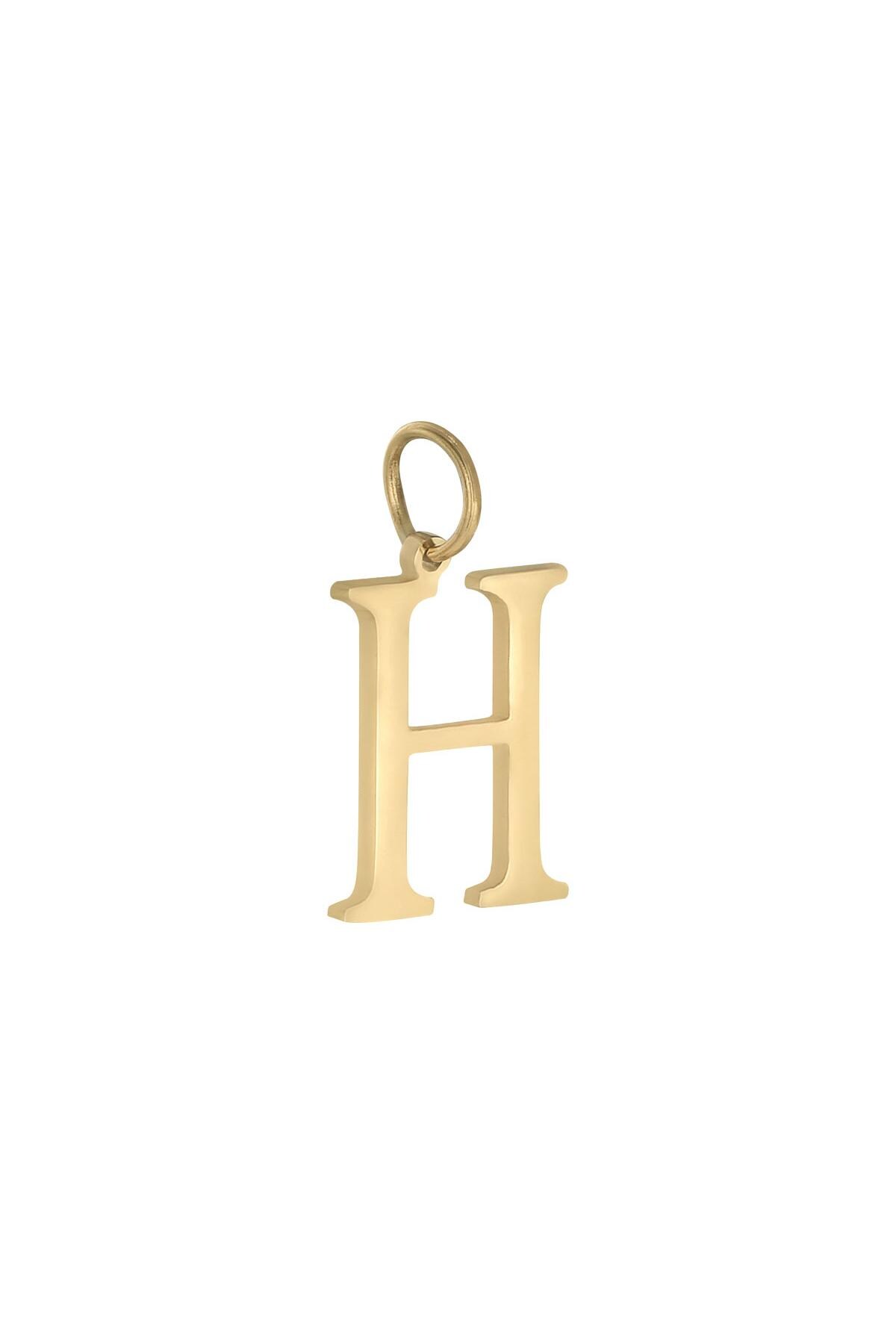 Colore oro / Charm H Gold Stainless Steel Immagine51