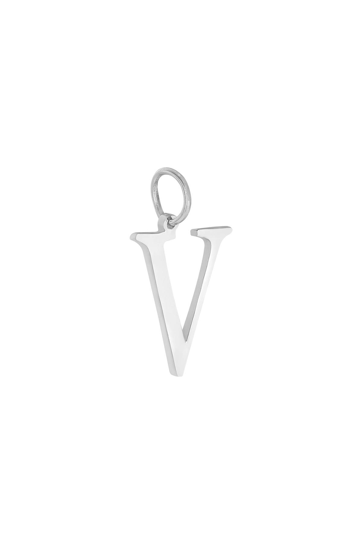 Colore argento / Charm V Silver Stainless Steel Immagine31