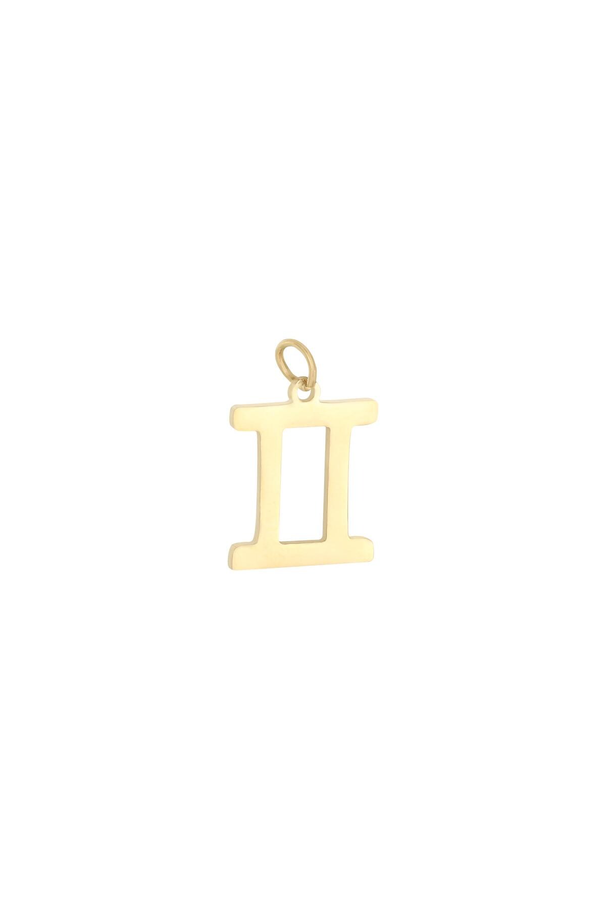 Gold color / Charm Zodiac Gemini Gold Stainless Steel Picture4