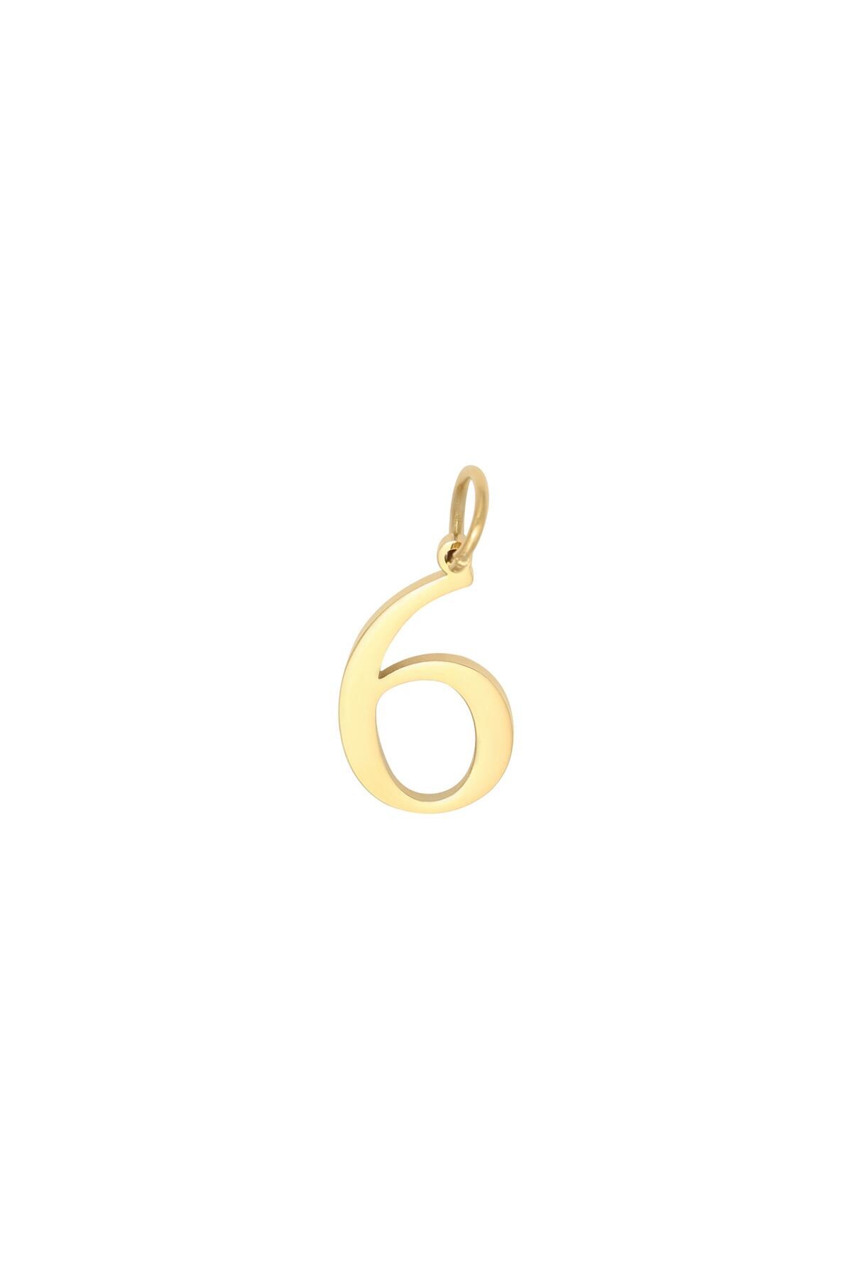 Gold color / DIY Charm Digits Gold - 6 Stainless Steel Picture13