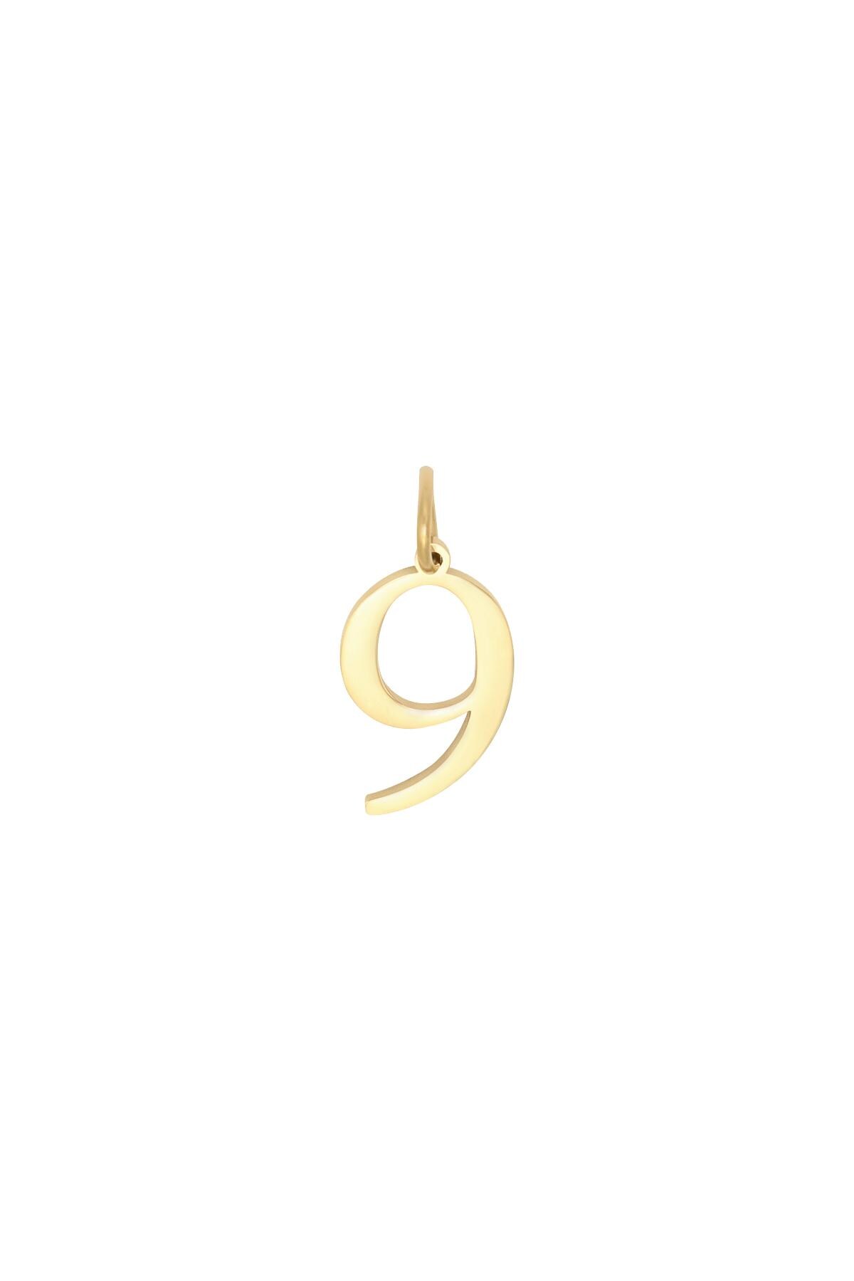 Gold color / DIY Charm Digits Gold - 9 Stainless Steel Picture10