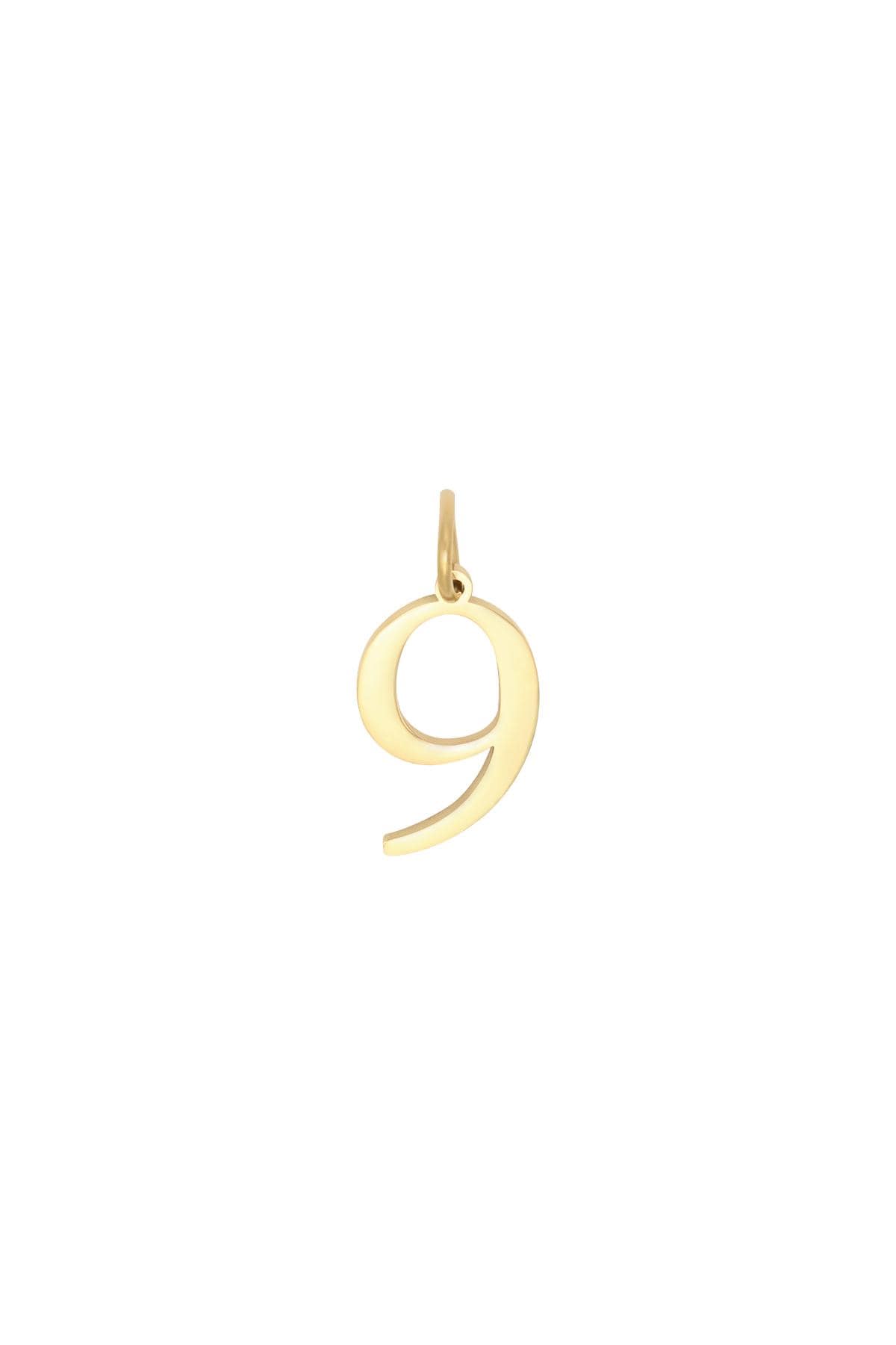 DIY Charm Digits Gold - 9 Oro Acero inoxidable h5 