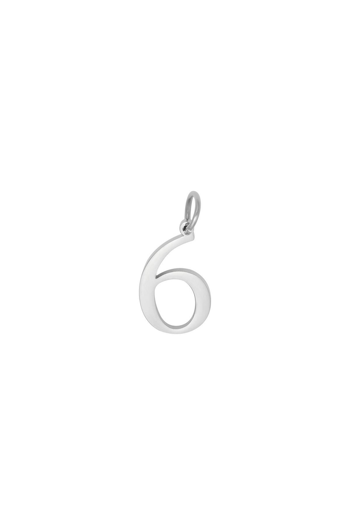 Silver color / DIY Charm Digits Silver - 6 Stainless Steel Picture5