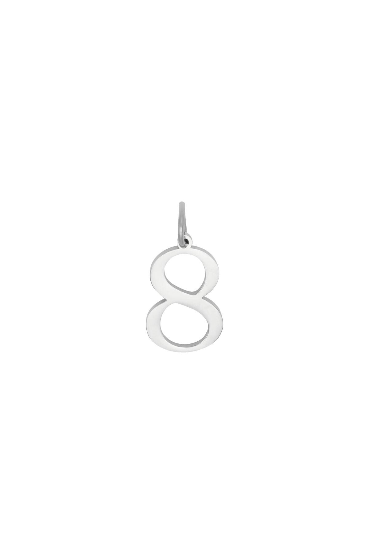 Silver color / DIY Charm Digits Silver - 8 Stainless Steel Picture3