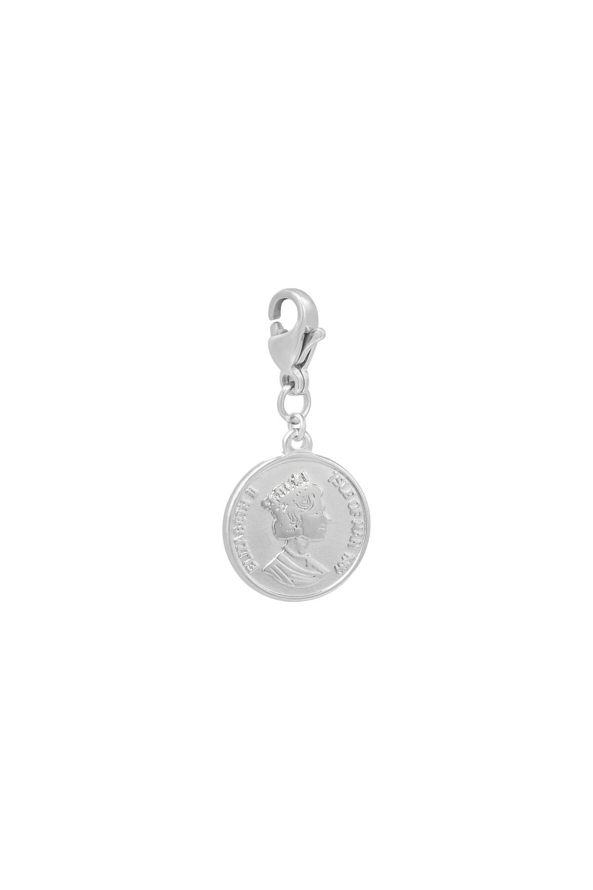 Silver color / DIY Clasp Charm Queen Coin Silver Stainless Steel 