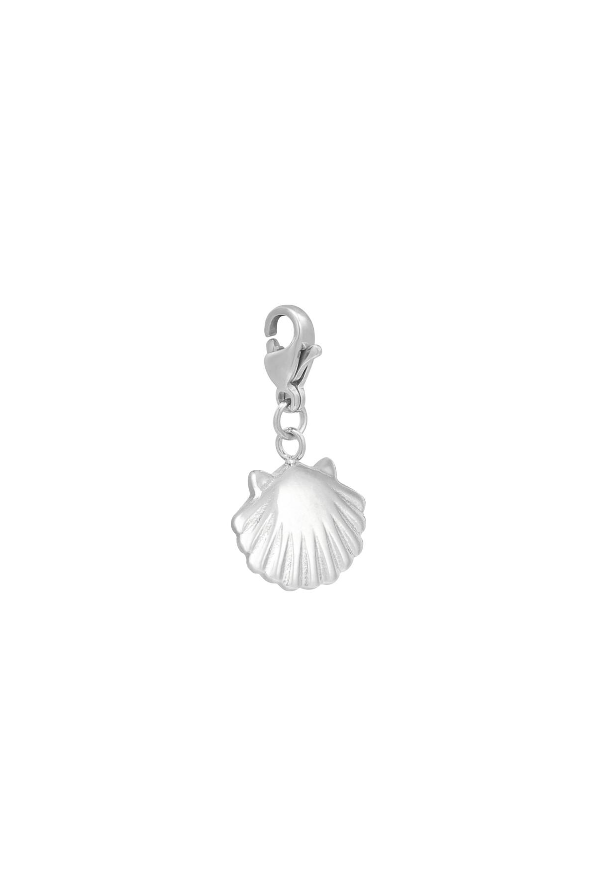 Silver color / DIY Clasp Charm Clam Shell Silver Stainless Steel 