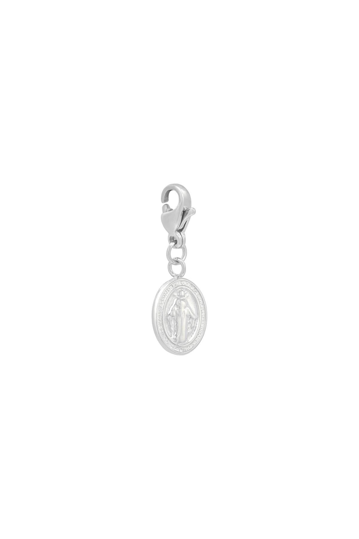 Silver color / DIY Clasp Charm Holy Coin Silver Stainless Steel Picture2