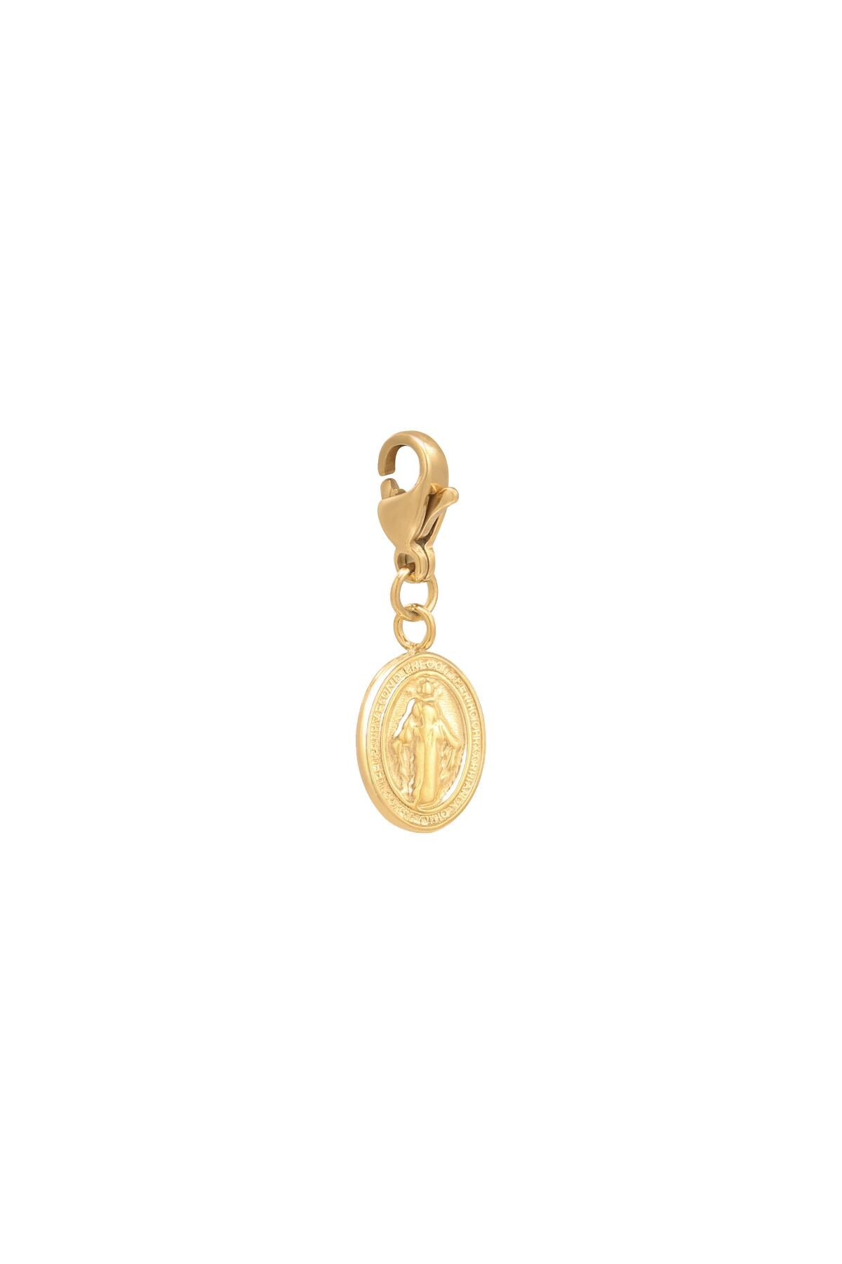 Gold color / DIY Clasp Charm Holy Coin Gold Stainless Steel 