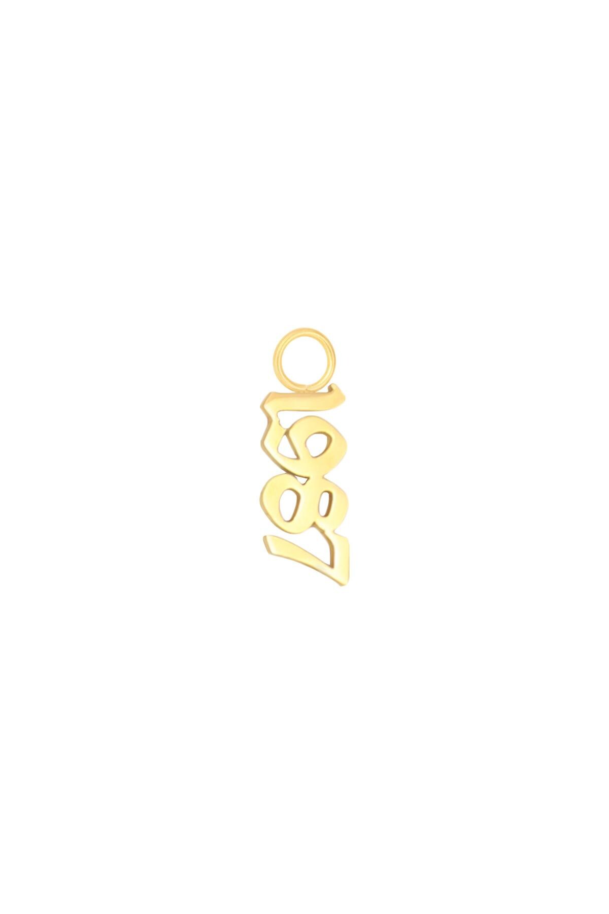 Gold color / DIY Charm Year Of Birth Gold - 1987 Stainless Steel Picture3