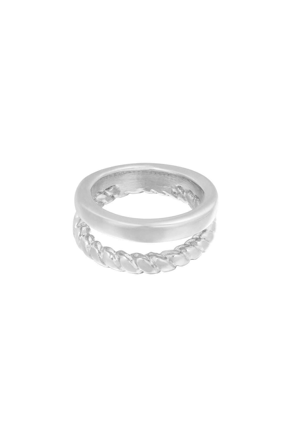 Ring Doubled Silber Edelstahl 16 