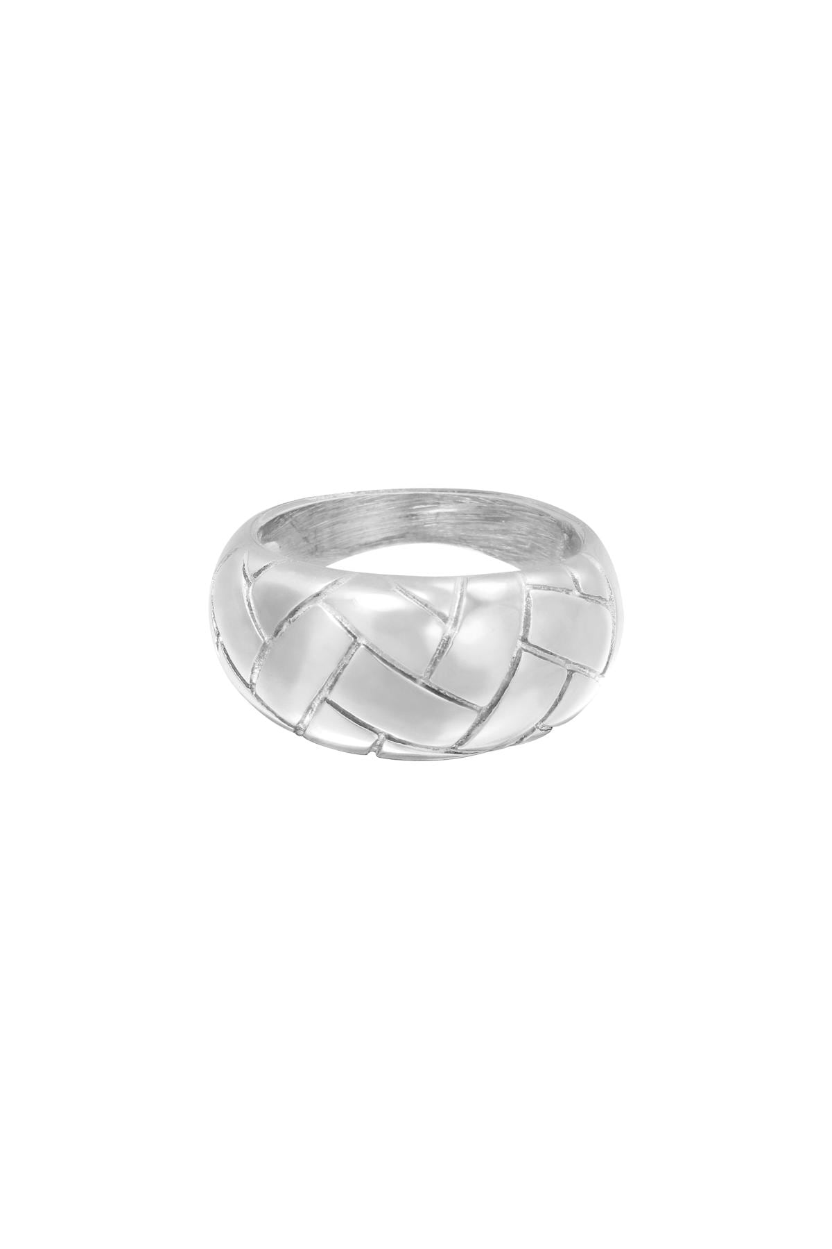 Bague Braided Argenté Acier inoxydable 16 h5 