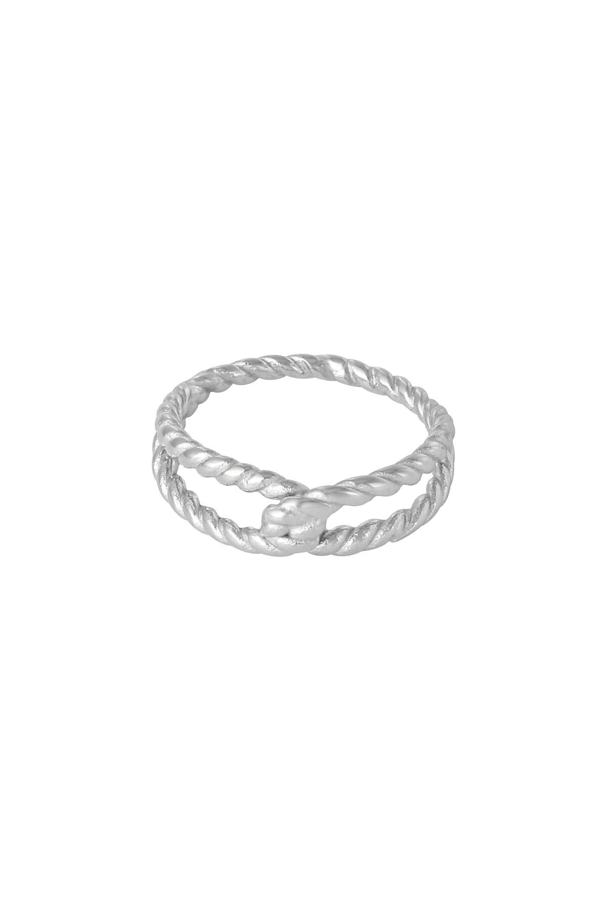 Couleur argent / 16 / Bague Twisted Rope Argenté Acier inoxydable 16 