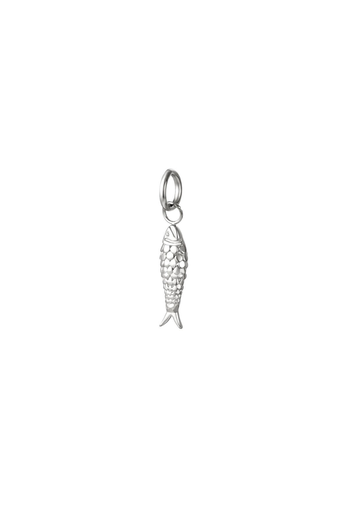 Silver color / Fish Pendant Silver Stainless Steel 