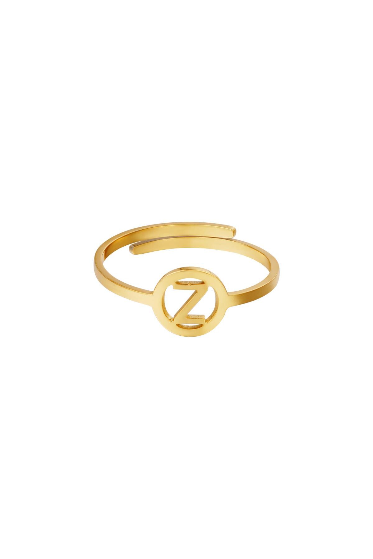 Goldfarbe / Edelstahlring Initiale Z Gold Bild8