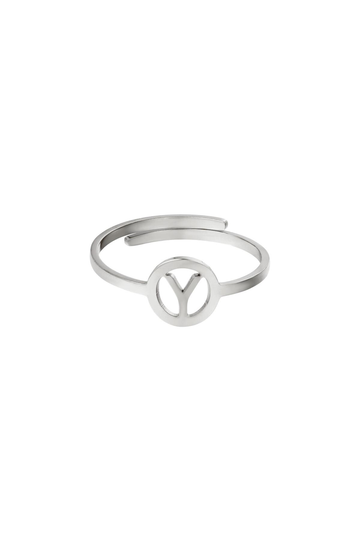 Bague en acier inoxydable initiale Y Argenté h5 