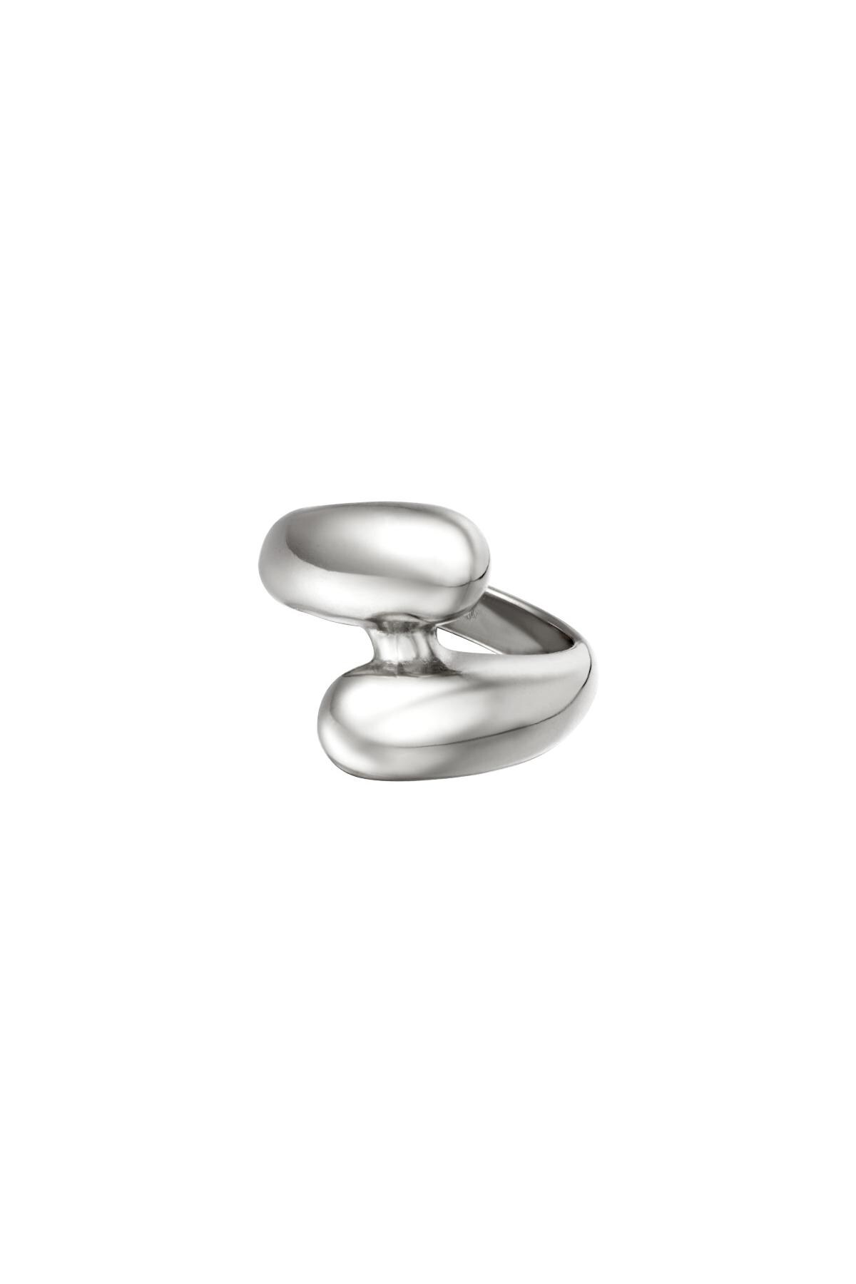 Anello a doppia fascia Silver Stainless Steel 16 h5 