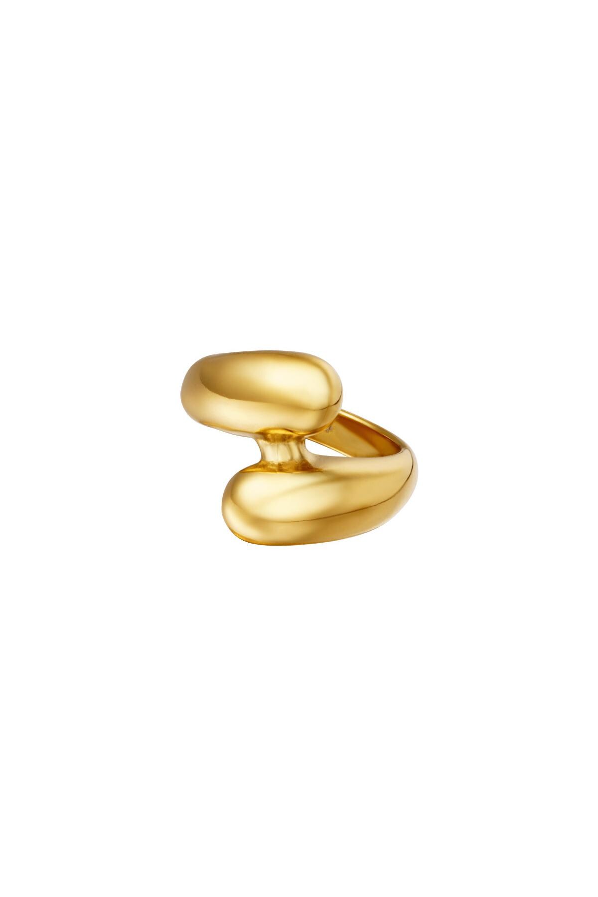 Double wrap ring Gold Stainless Steel 16 