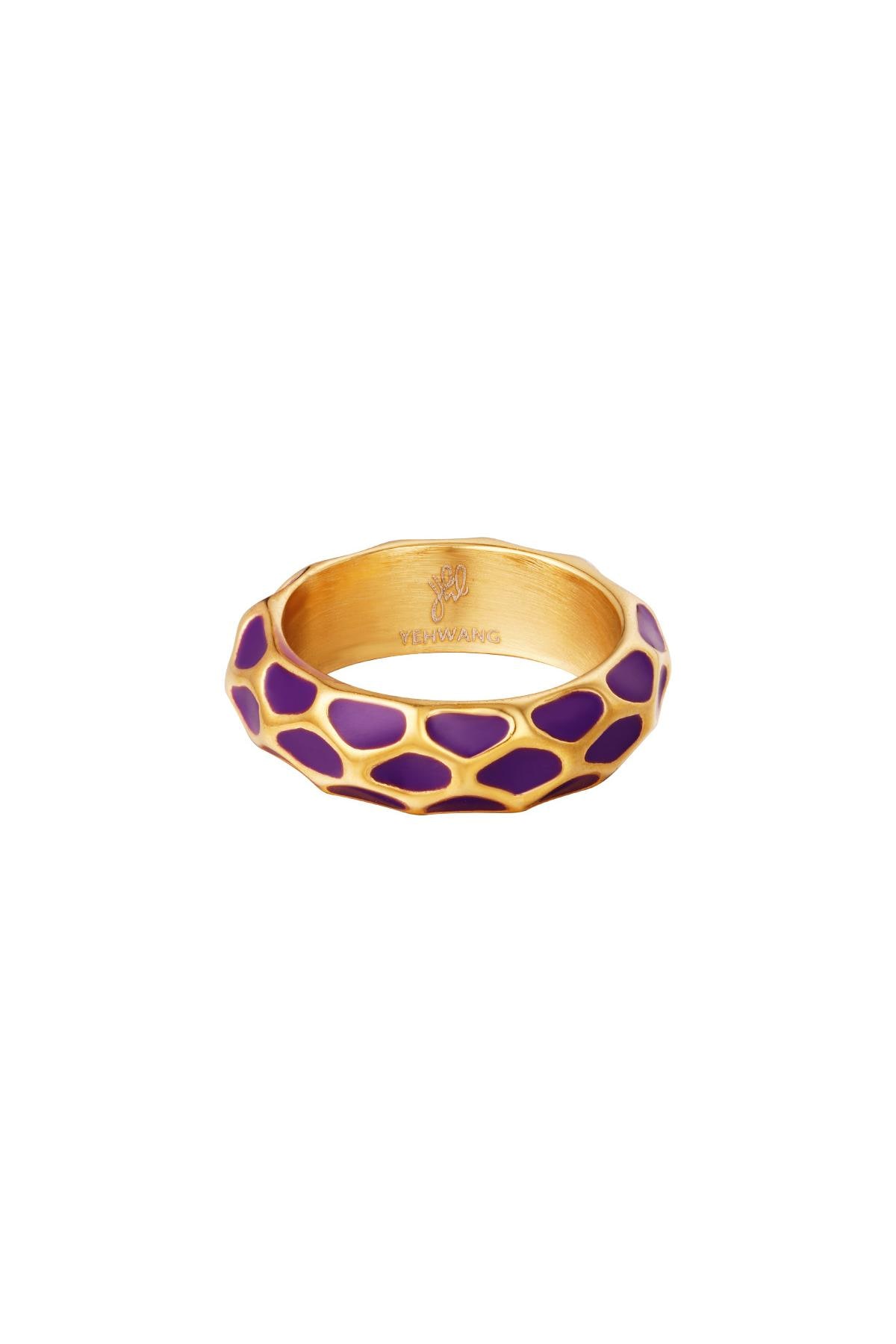 Bague motif Girafe Violet Acier inoxydable 16 h5 