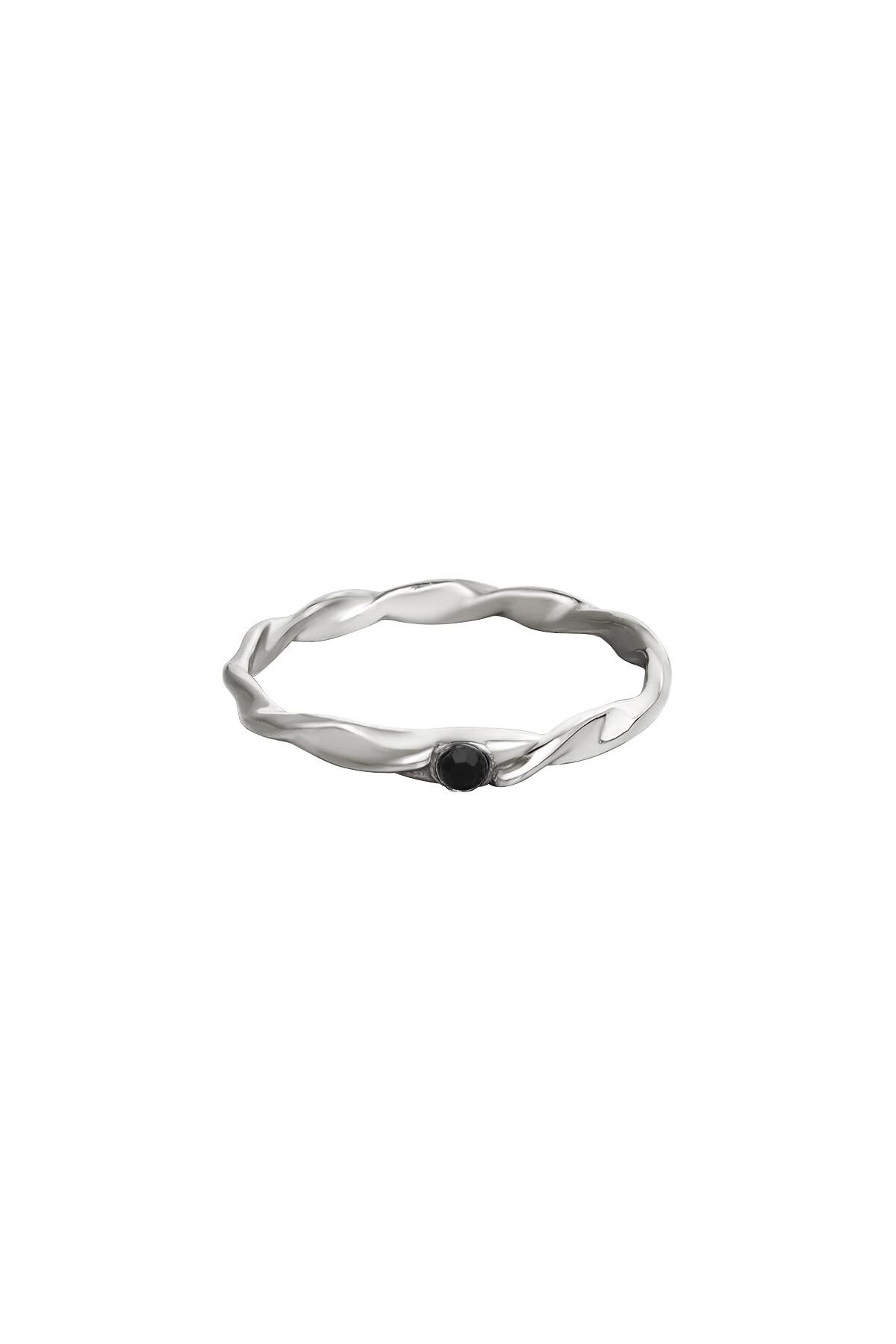 Stainless steel ring twisted Silver 16 