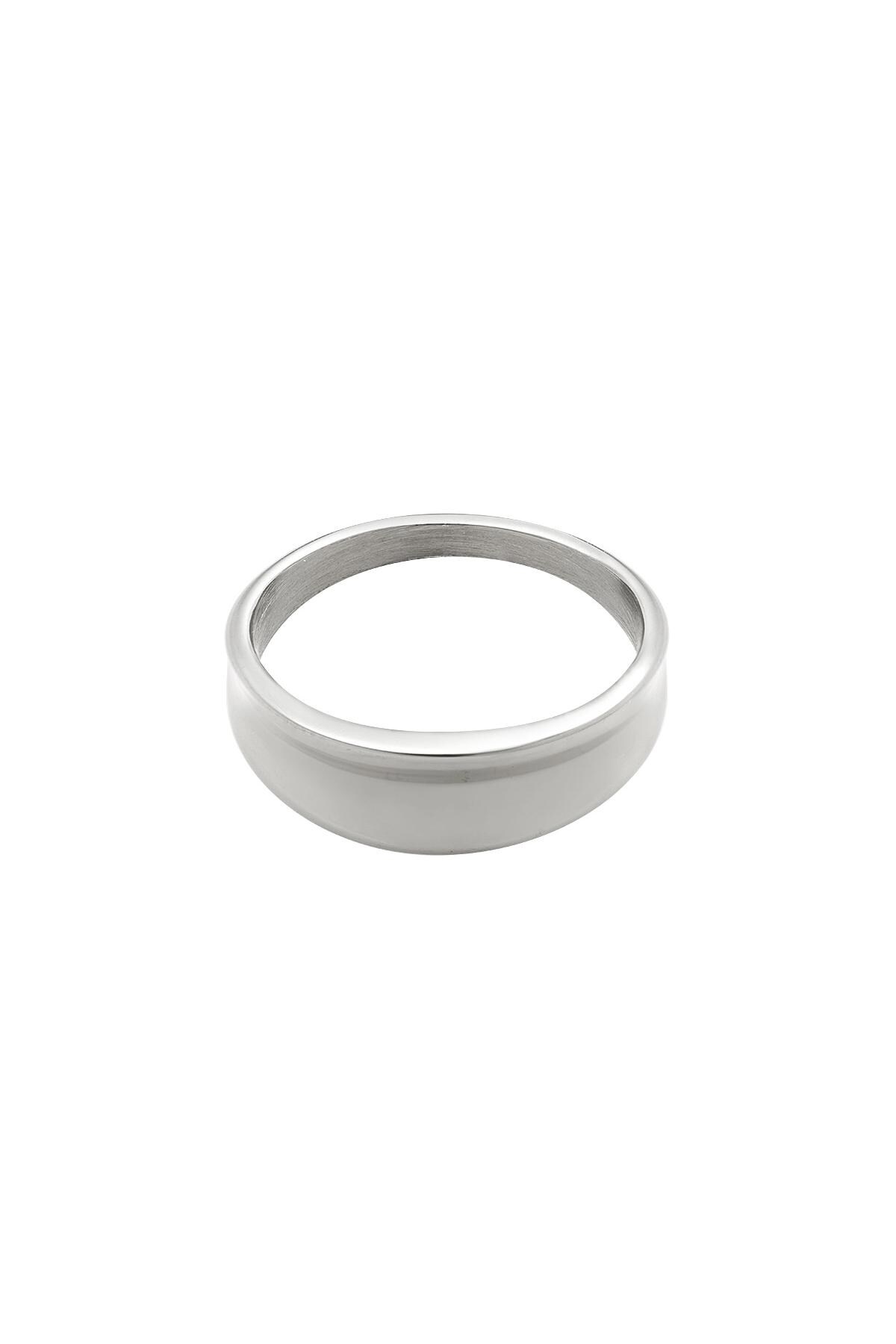 Stainless steel ring straight Silver 15 