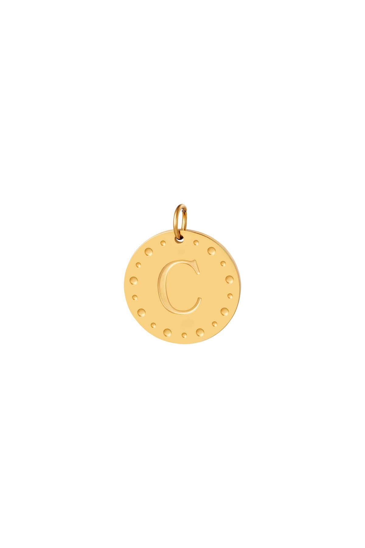 Gold color / Circle charm initial C Gold Stainless Steel Picture44