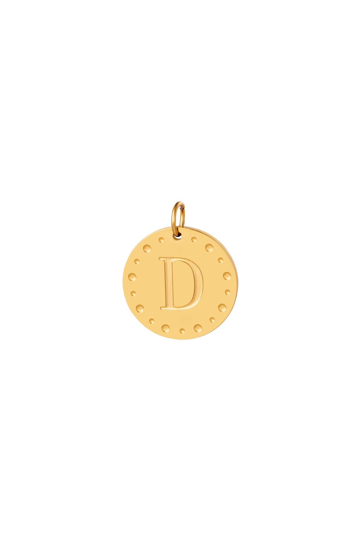 Gold color / Circle charm initial D Gold Stainless Steel Picture23