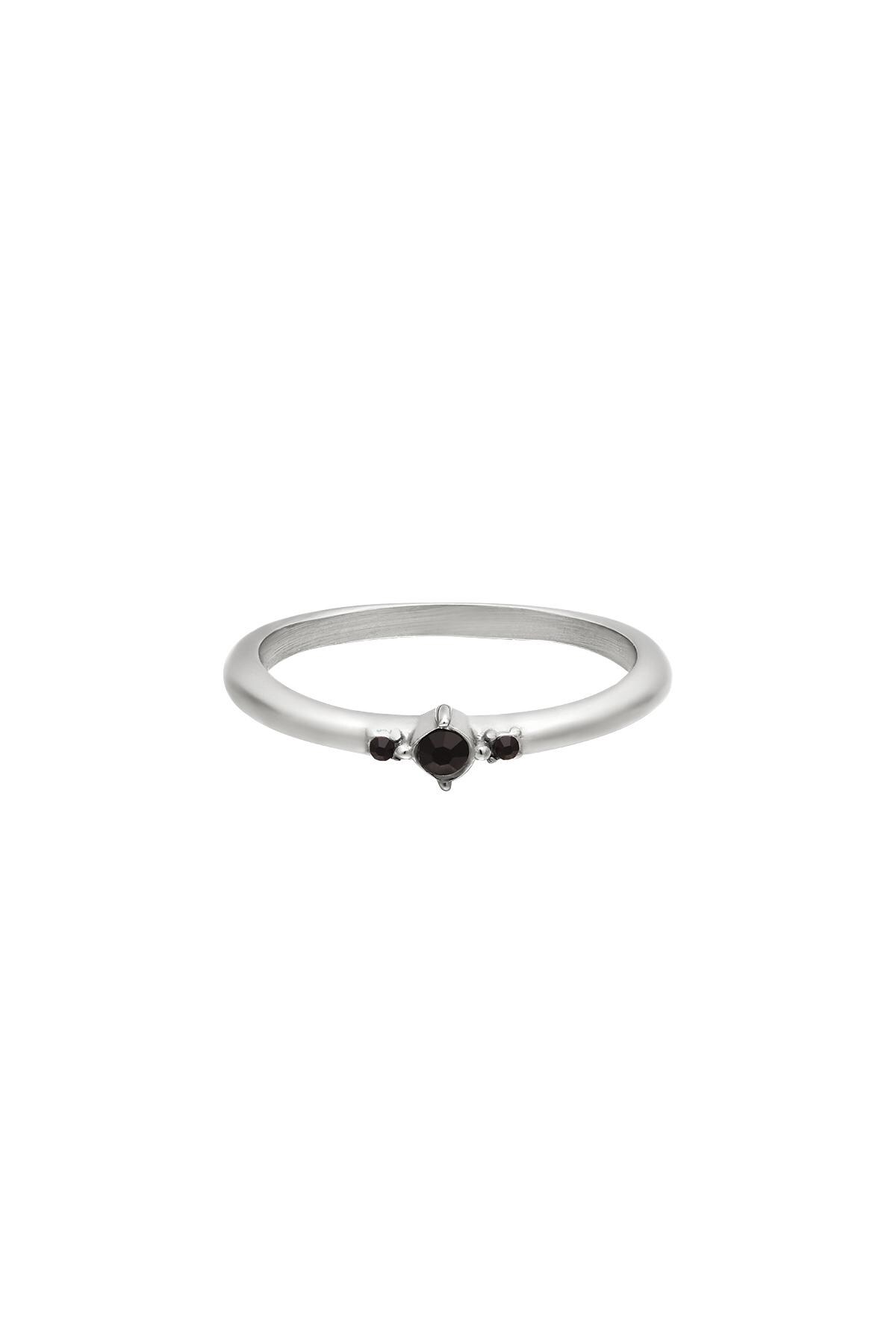 Stainless steel ring with tiny zircon stones Silver 16 h5 