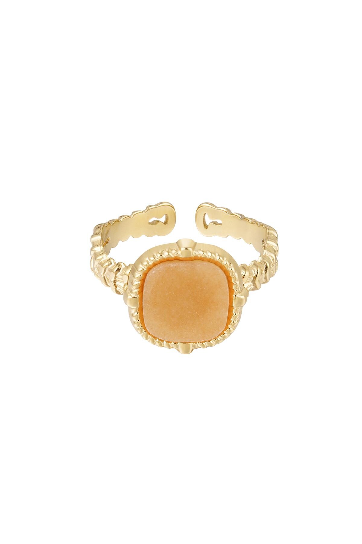 Statement-Ring elegant - orange - Natursteinkollektion Orange & Gold Edelstahl One size h5 