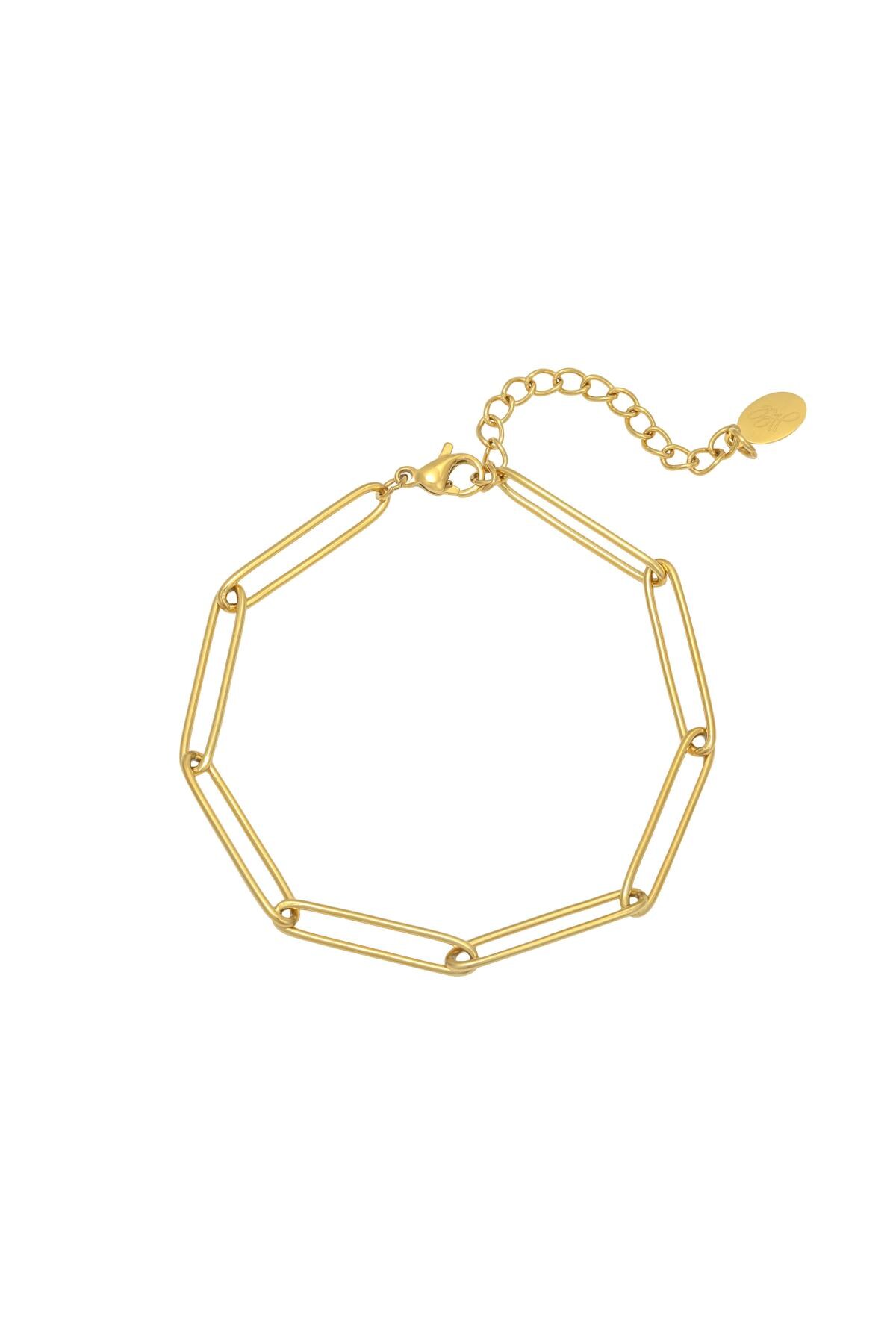 Bracelet Plain Chain Gold Stainless Steel 