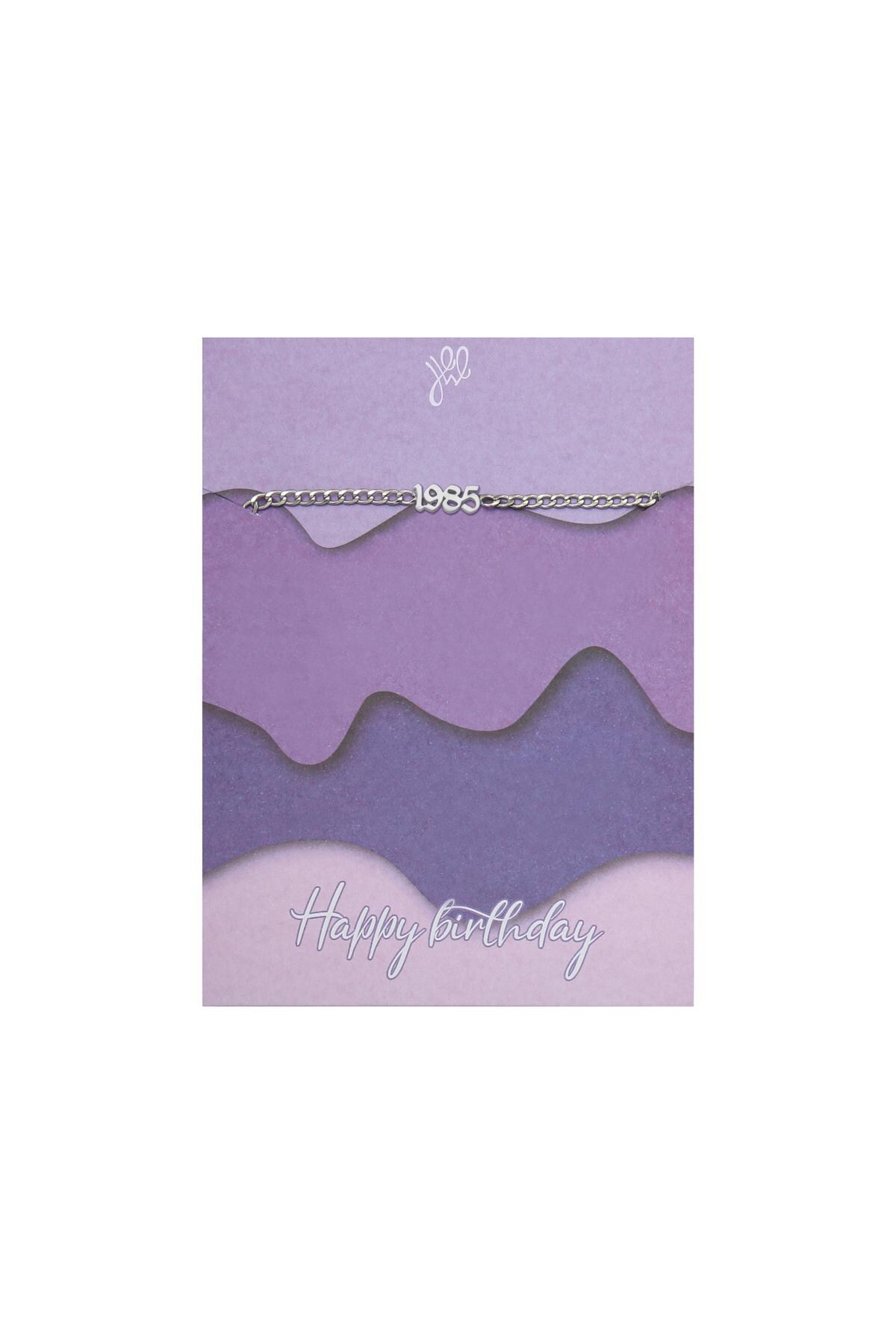 Silver color / Bracelet Happy Birthday Years - 1985 Silver Stainless Steel Picture15