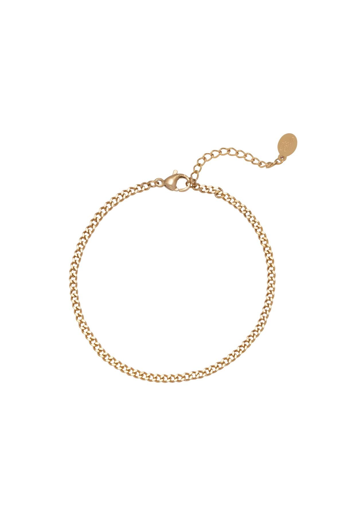 Gold color / Bracelet Tiny Plain Chains Gold Stainless Steel 