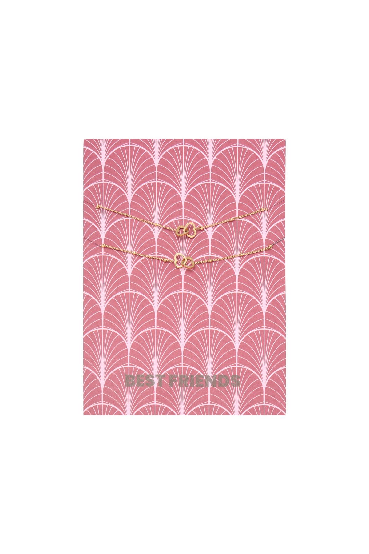 Gold color / Bracelet Card Best Friends Gold Stainless Steel 