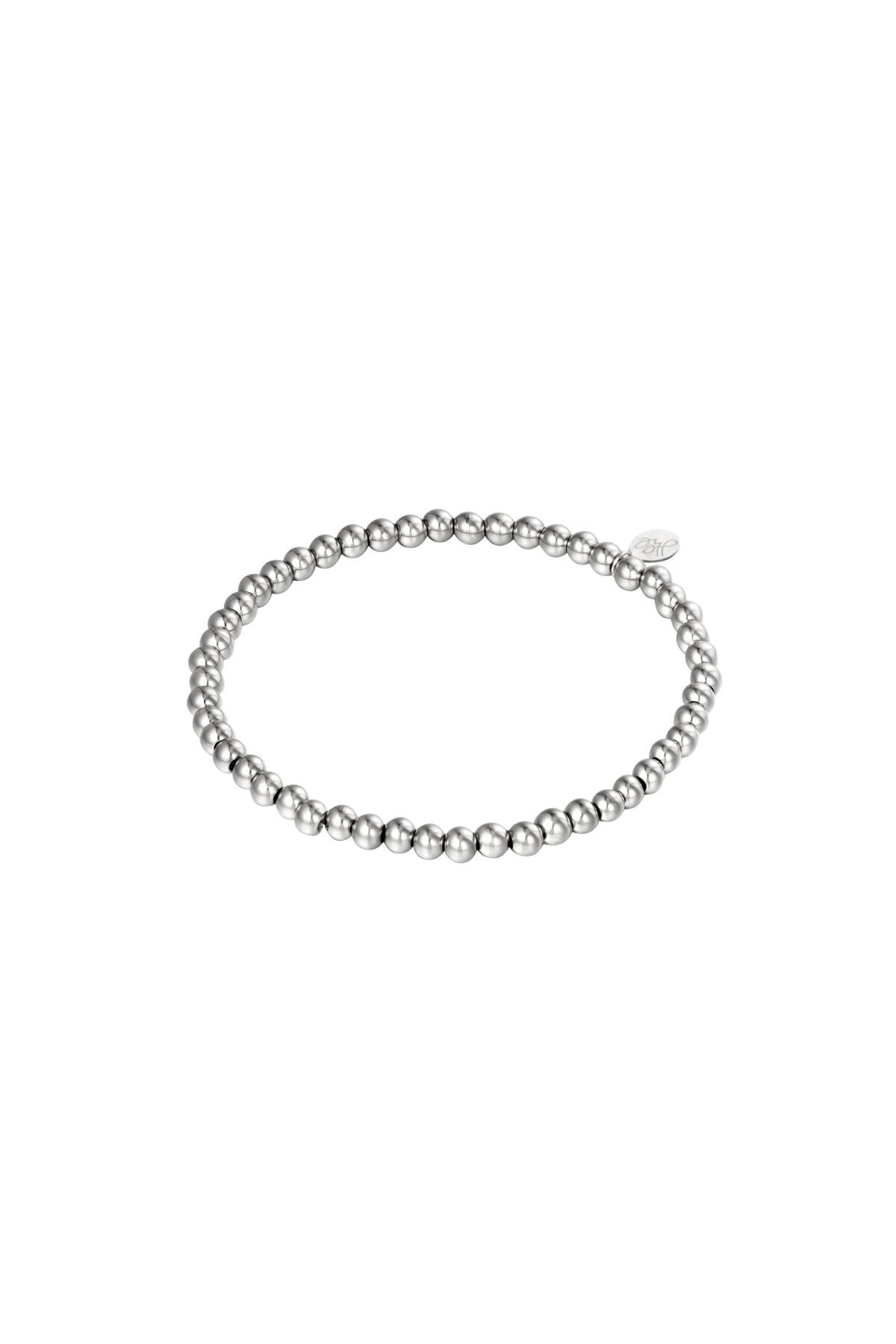 Silver color / Bracelet Midi Beads Silver Stainless Steel-4MM Picture2