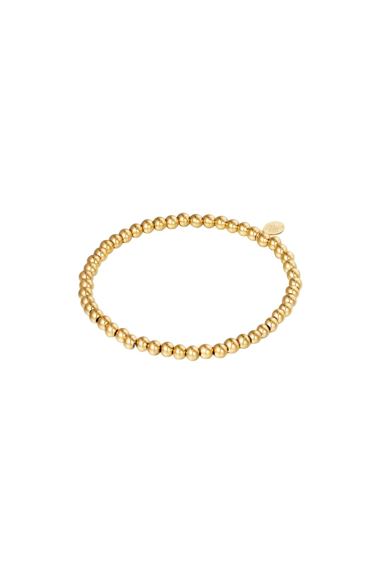 Gold color / Bracelet Midi Beads Gold Stainless Steel-4MM 