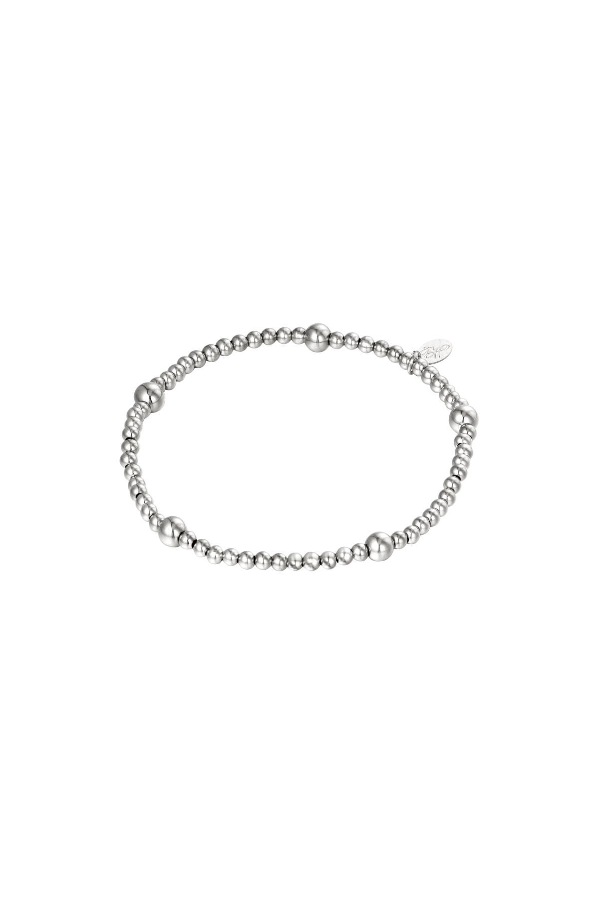 Bracelet Beady Silver Stainless Steel 