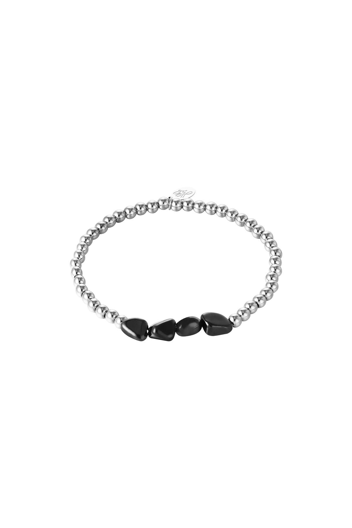 Bracelet Black Rocks Silver Stainless Steel 