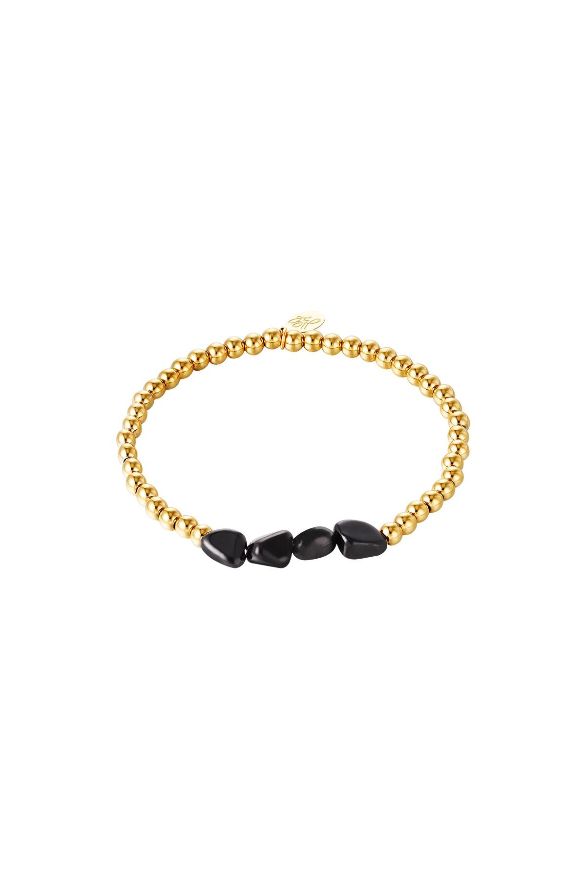 Bracelet Black Rocks Gold Stainless Steel 