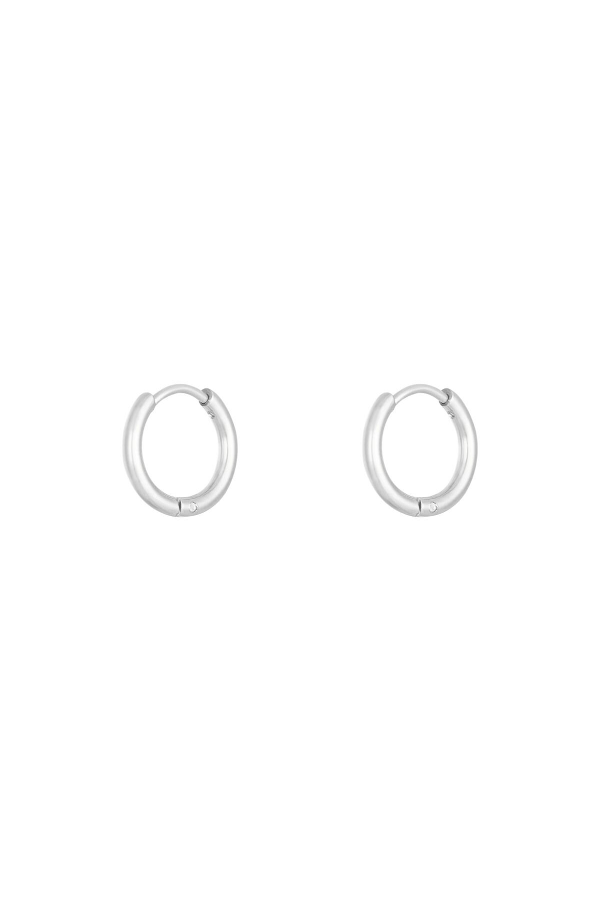 Earrings Little Hoops 1.4cm Silver Stainless Steel 