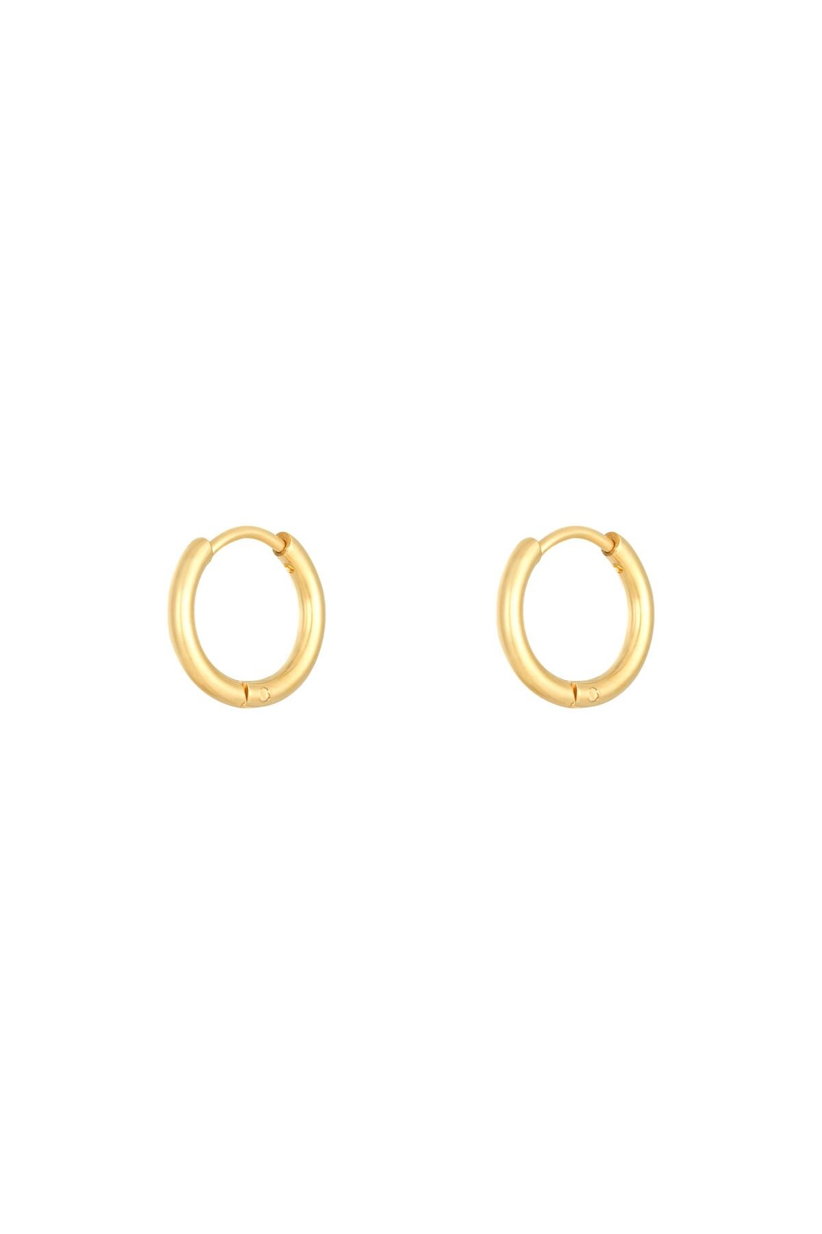 Earrings Little Hoops 1.4cm Gold Stainless Steel h5 