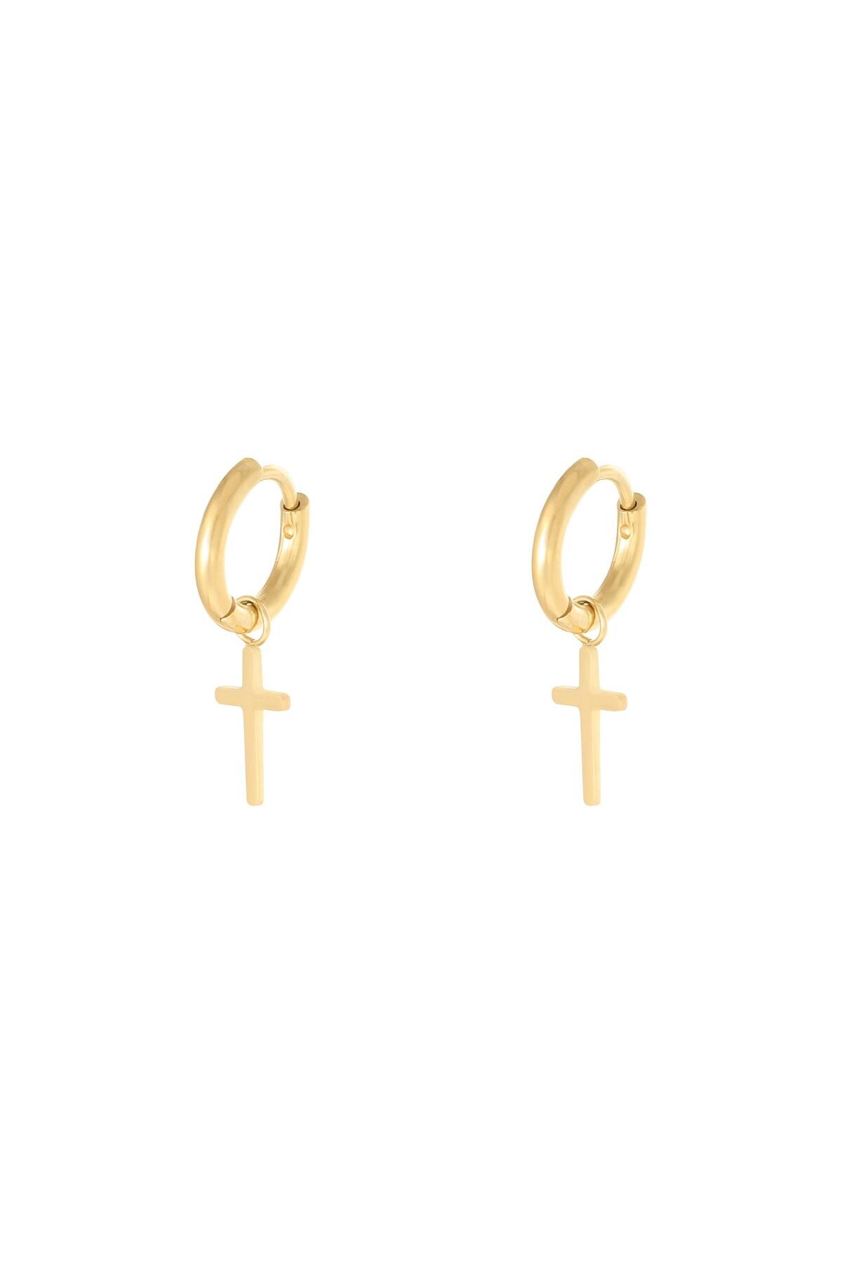 Gold color / Earrings Faith Gold Stainless Steel Picture3