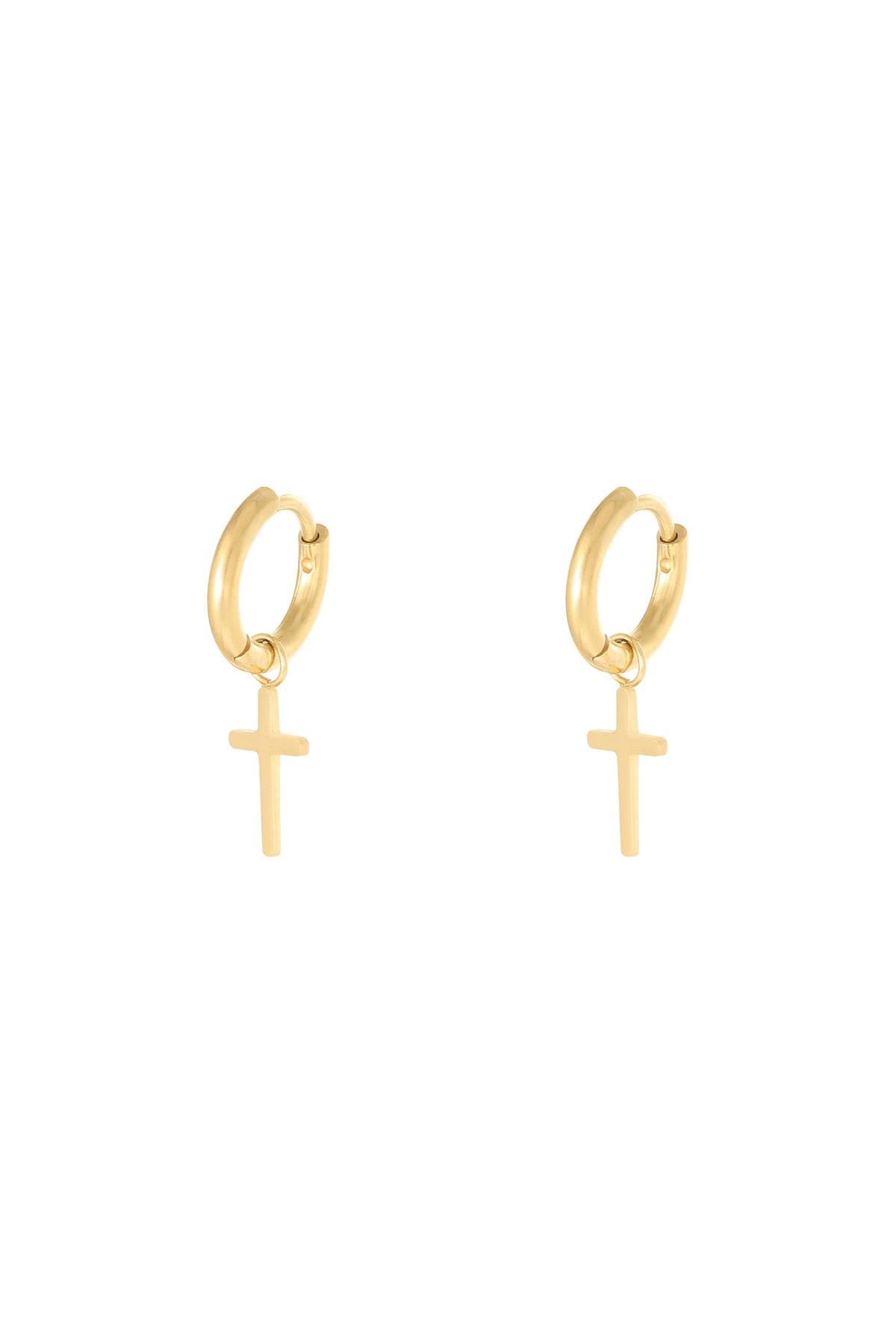 Earrings Faith Gold Color Stainless Steel h5 