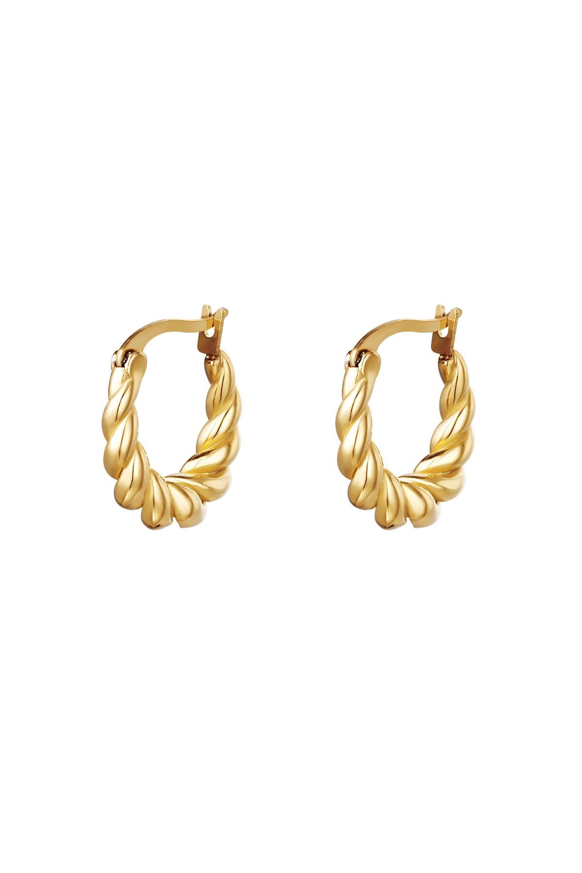 Gold color / Earrings Dangling Twist Gold Stainless Steel 