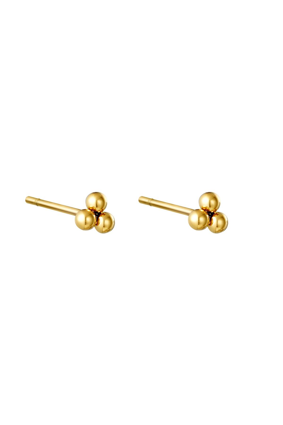 Gold color / Earrings Triple Bullet Gold Stainless Steel 