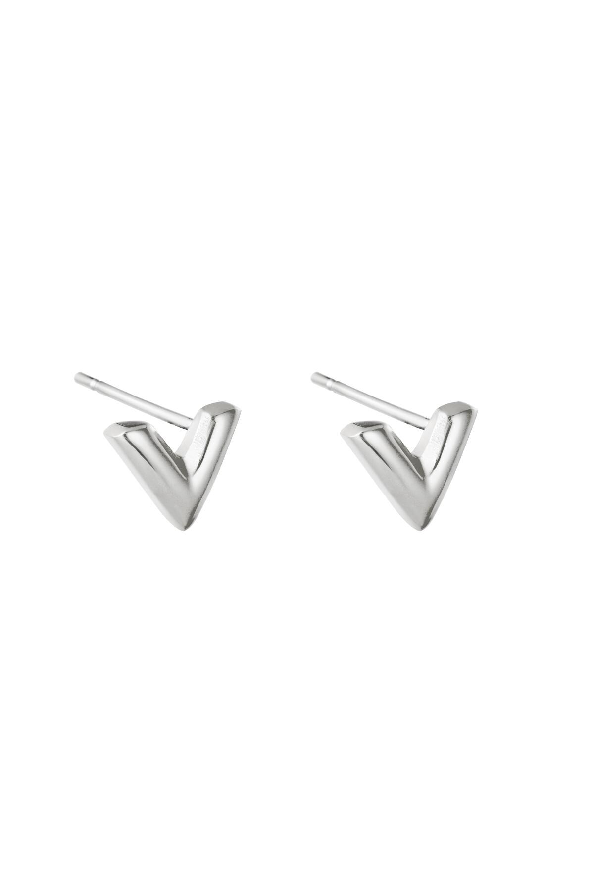 Silver color / Earrings Think V Silver Stainless Steel 