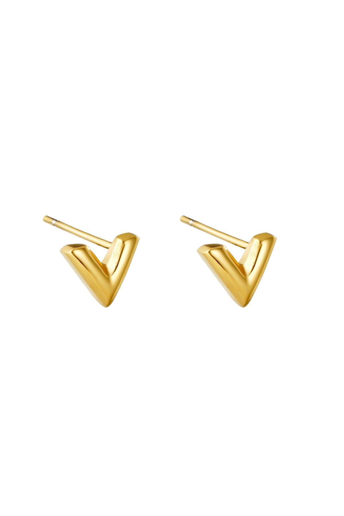 Gold color / Earrings Think V Gold Stainless Steel Picture2