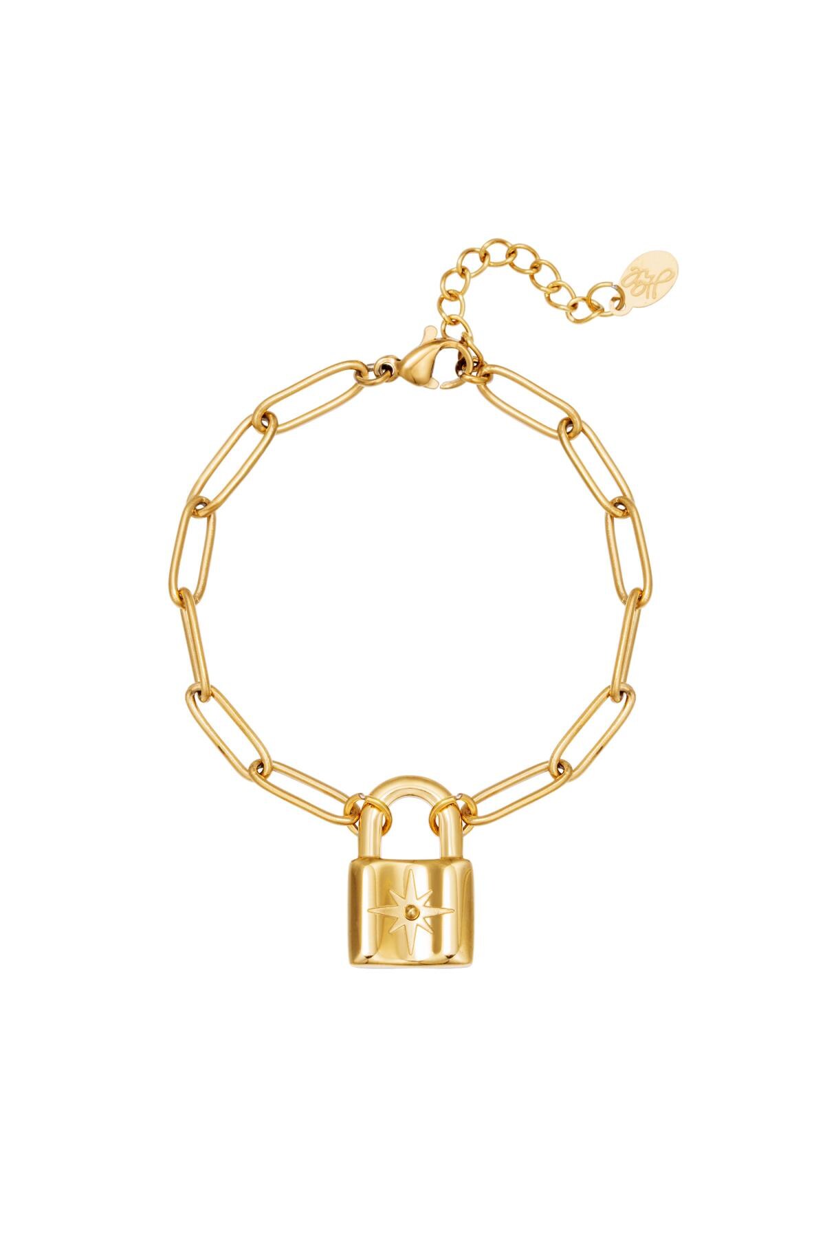 Gold color / Bracelet Cute Lock Gold Stainless Steel 